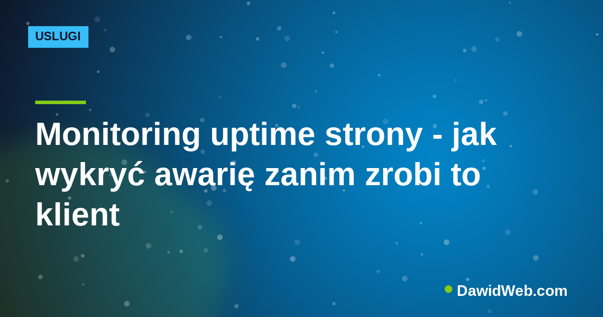 Monitoring uptime strony - jak wykryć awarię zanim zrobi to klient