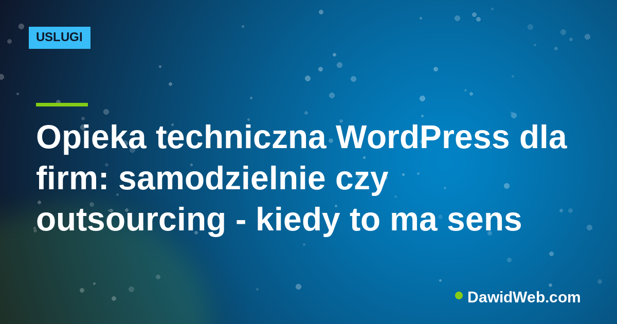 Opieka techniczna WordPress dla firm: samodzielnie czy outsourcing - kiedy to ma sens