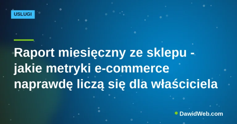 Okładka artykułu: Raport miesięczny ze sklepu - jakie metryki e-commerce naprawdę liczą się dla właściciela