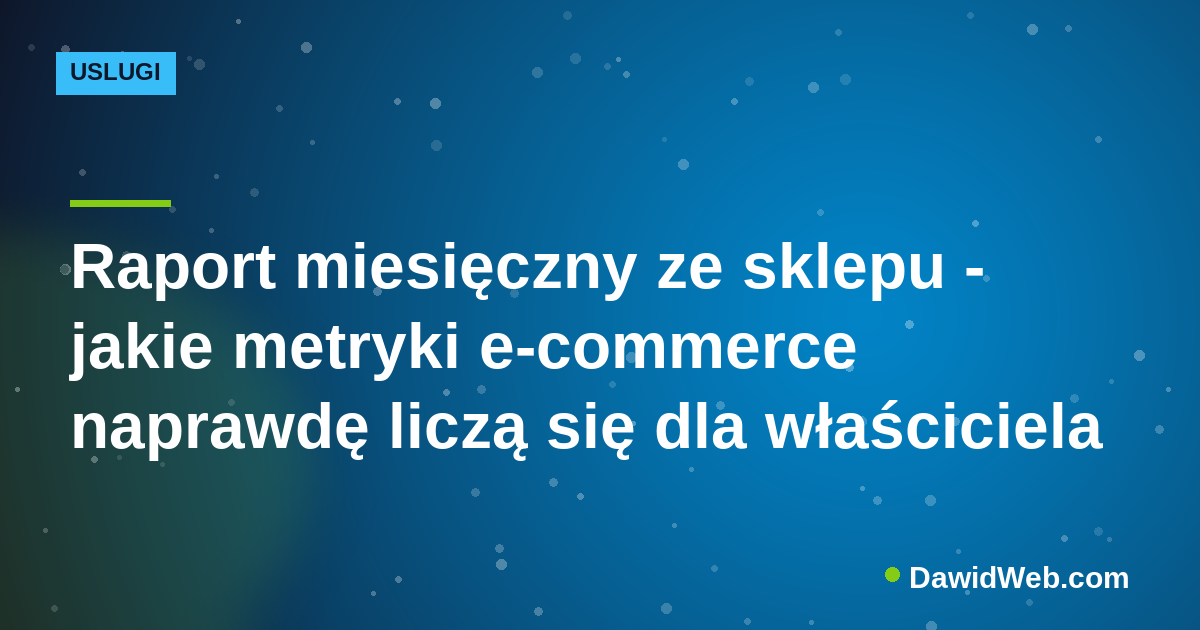Raport miesięczny ze sklepu - jakie metryki e-commerce naprawdę liczą się dla właściciela