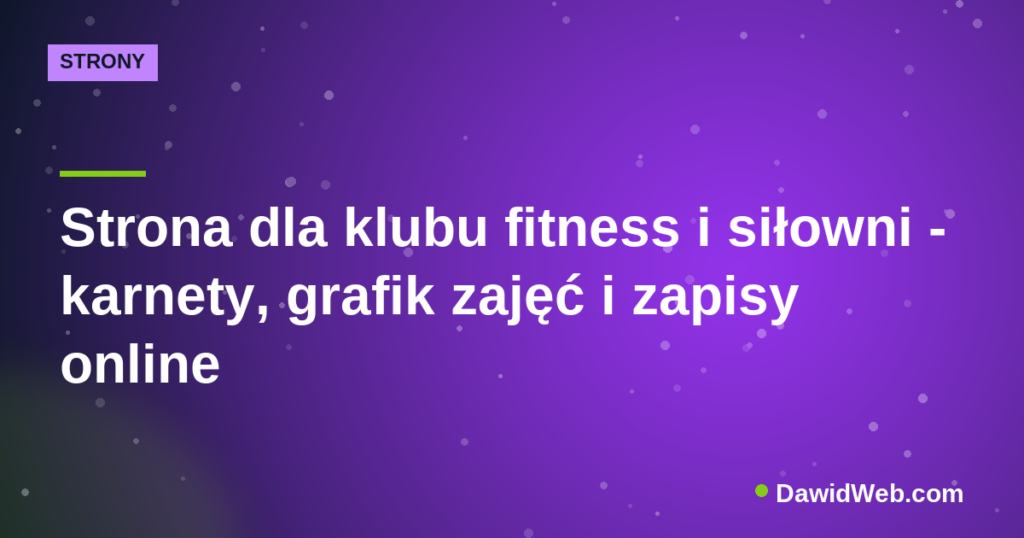 Strona dla klubu fitness i siłowni - karnety, grafik zajęć i zapisy online