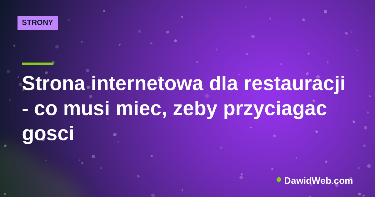 Strona internetowa dla restauracji - co musi miec, zeby przyciagac gosci