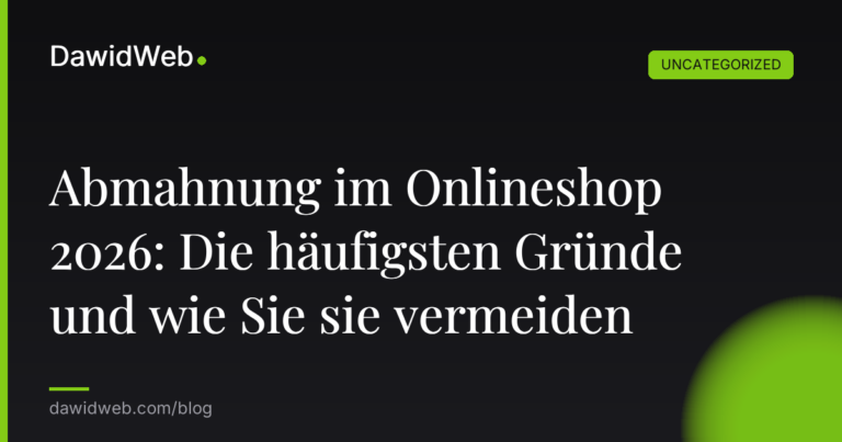 Okładka artykułu: Abmahnung im Onlineshop 2026: Die häufigsten Gründe und wie Sie sie vermeiden