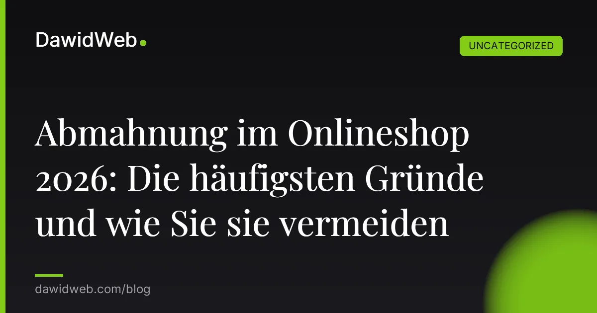 Abmahnung im Onlineshop 2026: Die häufigsten Gründe und wie Sie sie vermeiden