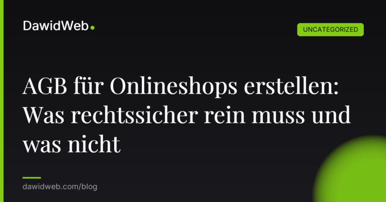 Okładka artykułu: AGB für Onlineshops erstellen: Was rechtssicher rein muss und was nicht
