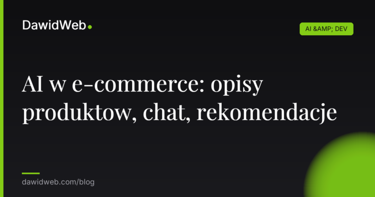 AI w e commerce opisy produktow chat rekomendacje