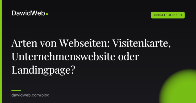 Okładka artykułu: Arten von Webseiten: Visitenkarte, Unternehmenswebsite oder Landingpage?