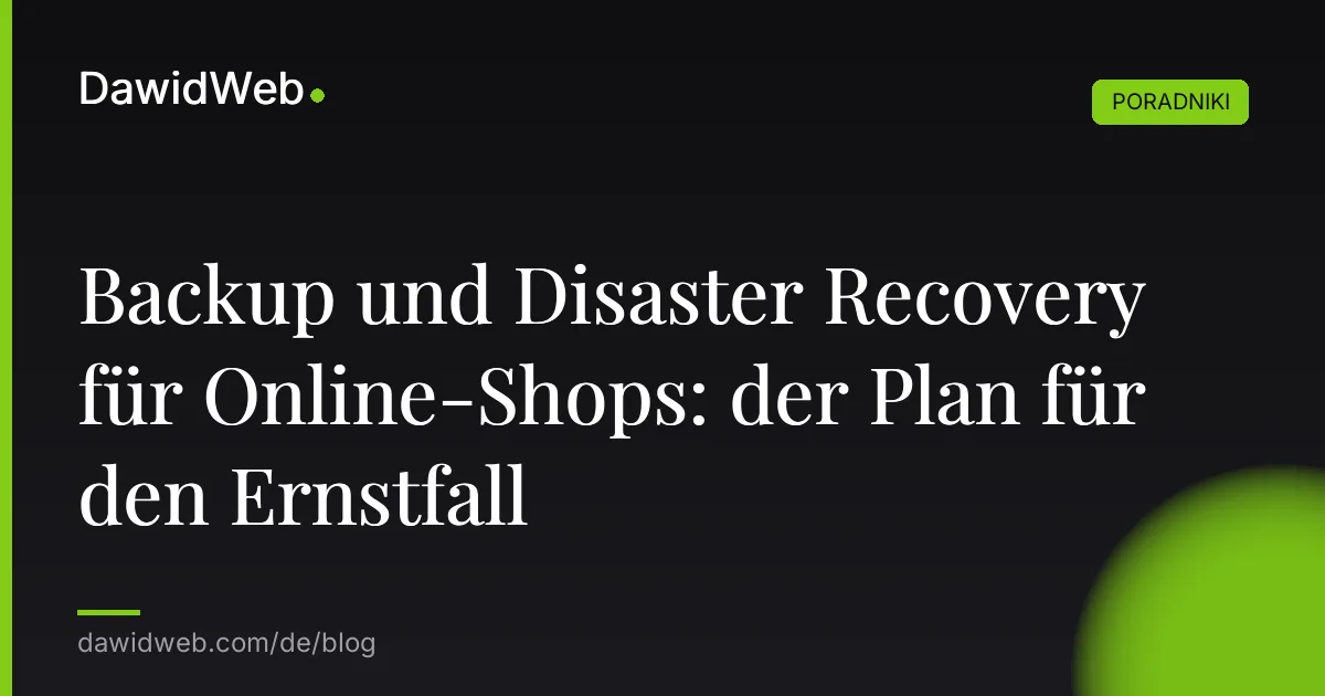 Backup und Disaster Recovery für Online-Shops: der Plan für den Ernstfall