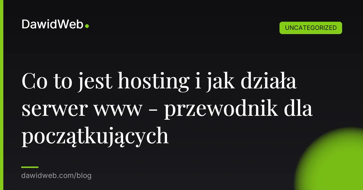 Co to jest hosting i jak działa serwer www - przewodnik dla początkujących
