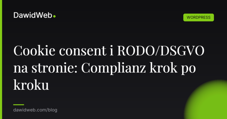 Cookie consent i RODODSGVO na stronie Complianz krok po kroku