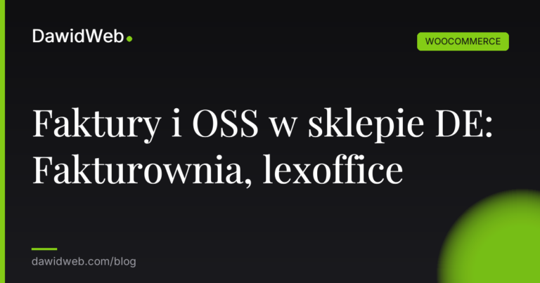 Faktury i OSS w sklepie DE Fakturownia lexoffice