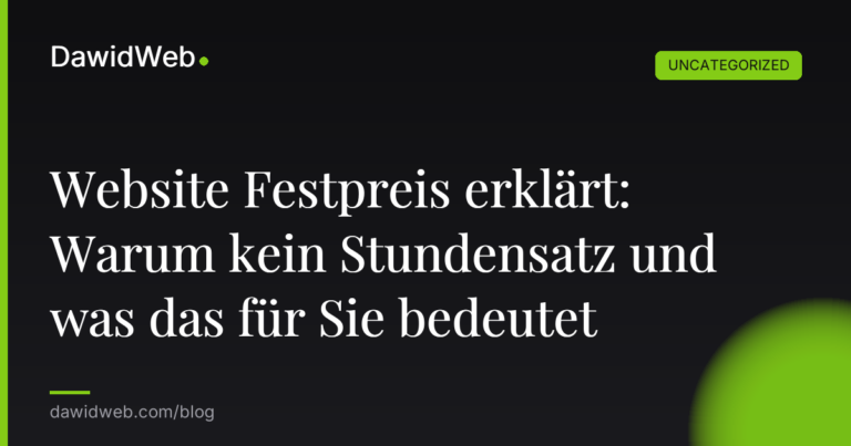 Okładka artykułu: Website Festpreis erklärt: Warum kein Stundensatz und was das für Sie bedeutet
