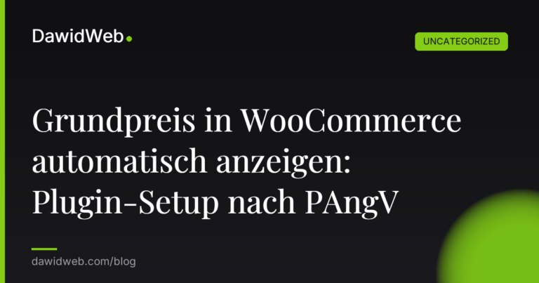 Okładka artykułu: Grundpreis in WooCommerce automatisch anzeigen: Plugin-Setup nach PAngV