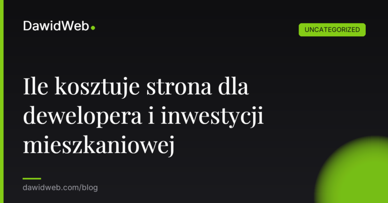 Okładka artykułu: Ile kosztuje strona dla dewelopera i inwestycji mieszkaniowej