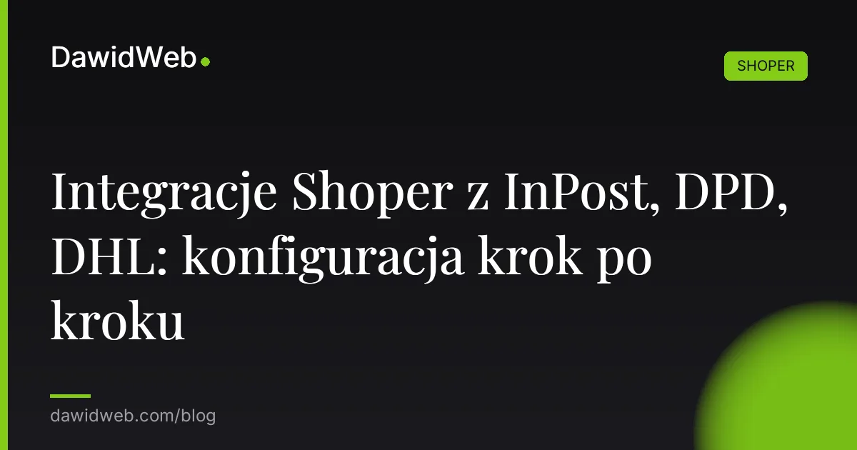 Integracje Shoper z InPost, DPD, DHL: konfiguracja krok po kroku