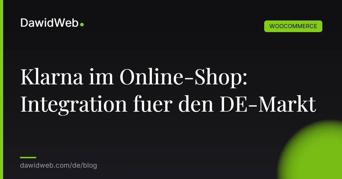Klarna im Online-Shop: Integration fuer den DE-Markt