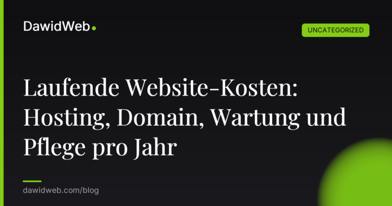 Okładka artykułu: Laufende Website-Kosten: Hosting, Domain, Wartung und Pflege pro Jahr