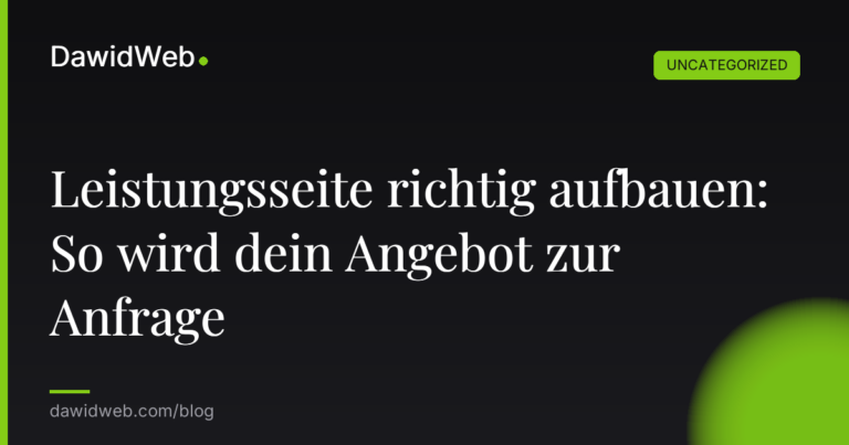 Okładka artykułu: Leistungsseite richtig aufbauen: So wird dein Angebot zur Anfrage