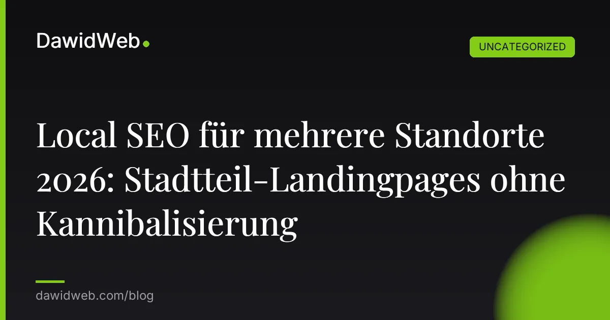 Local SEO für mehrere Standorte 2026: Stadtteil-Landingpages ohne Kannibalisierung