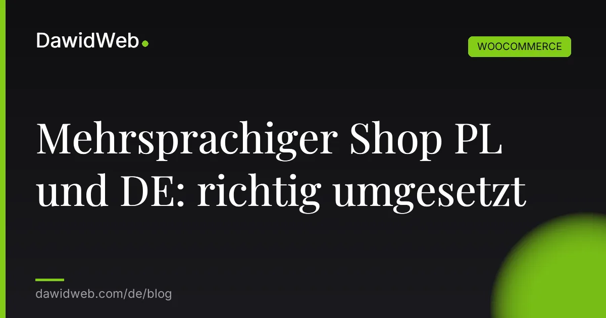 Mehrsprachiger Shop PL und DE: richtig umgesetzt