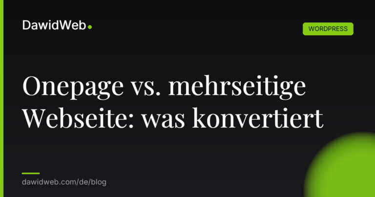 Onepage vs. mehrseitige Webseite was konvertiert