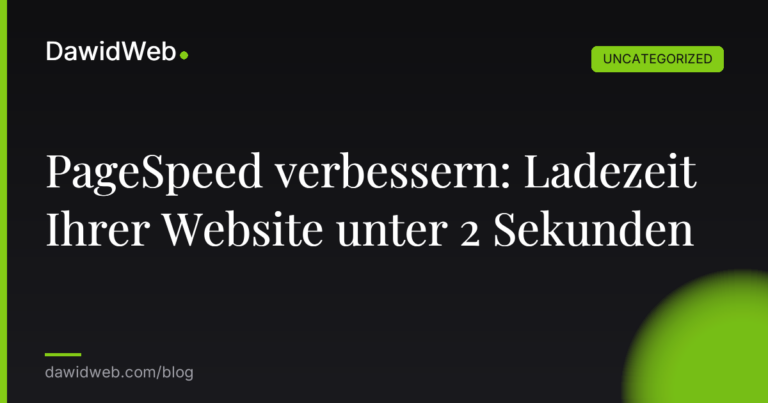 Okładka artykułu: PageSpeed verbessern: Ladezeit Ihrer Website unter 2 Sekunden