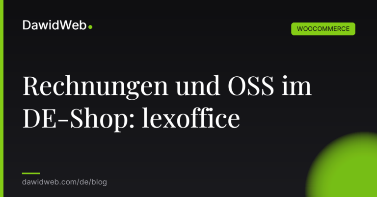 Rechnungen und OSS im DE Shop lexoffice