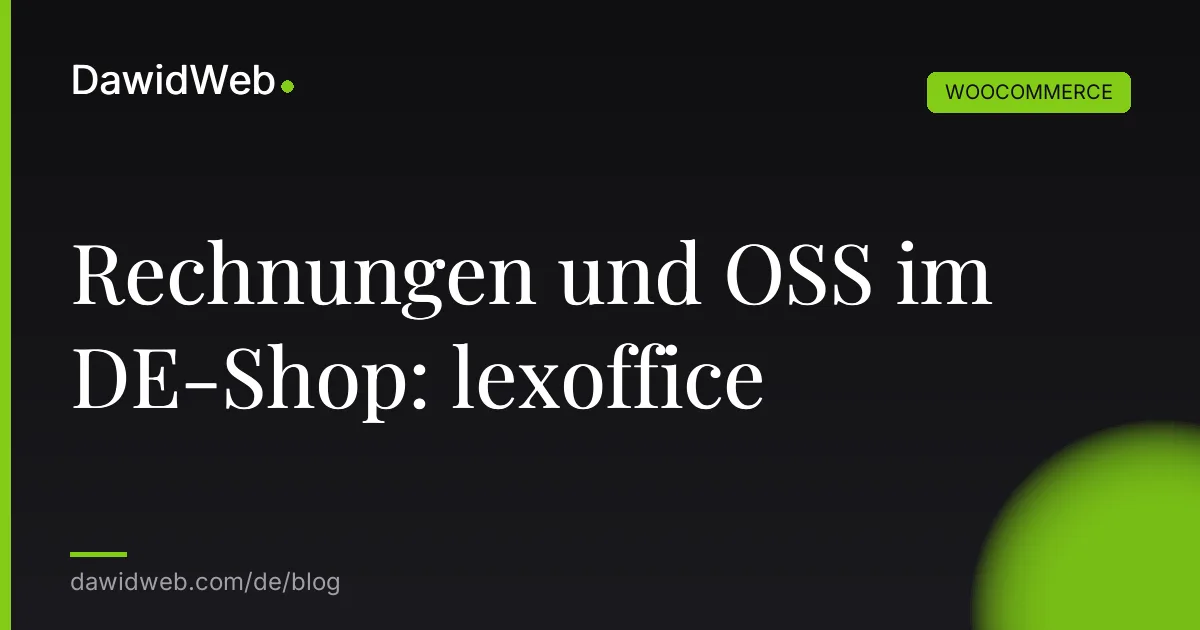 Rechnungen und OSS im DE-Shop: lexoffice