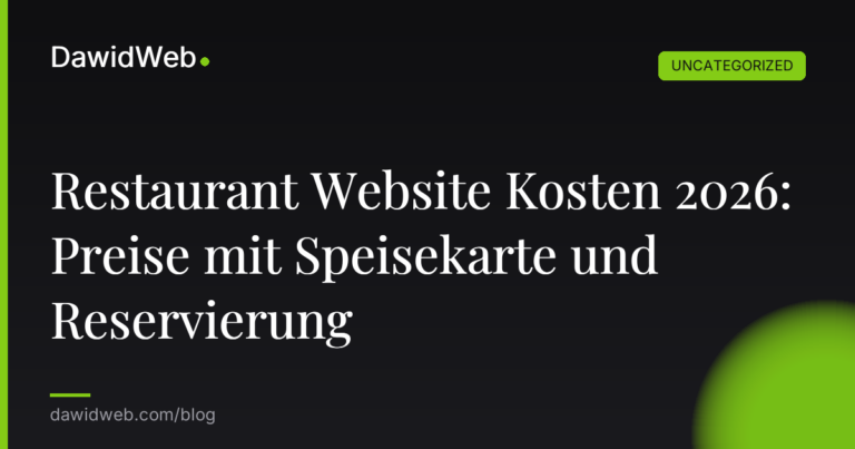Okładka artykułu: Restaurant Website Kosten 2026: Preise mit Speisekarte und Reservierung