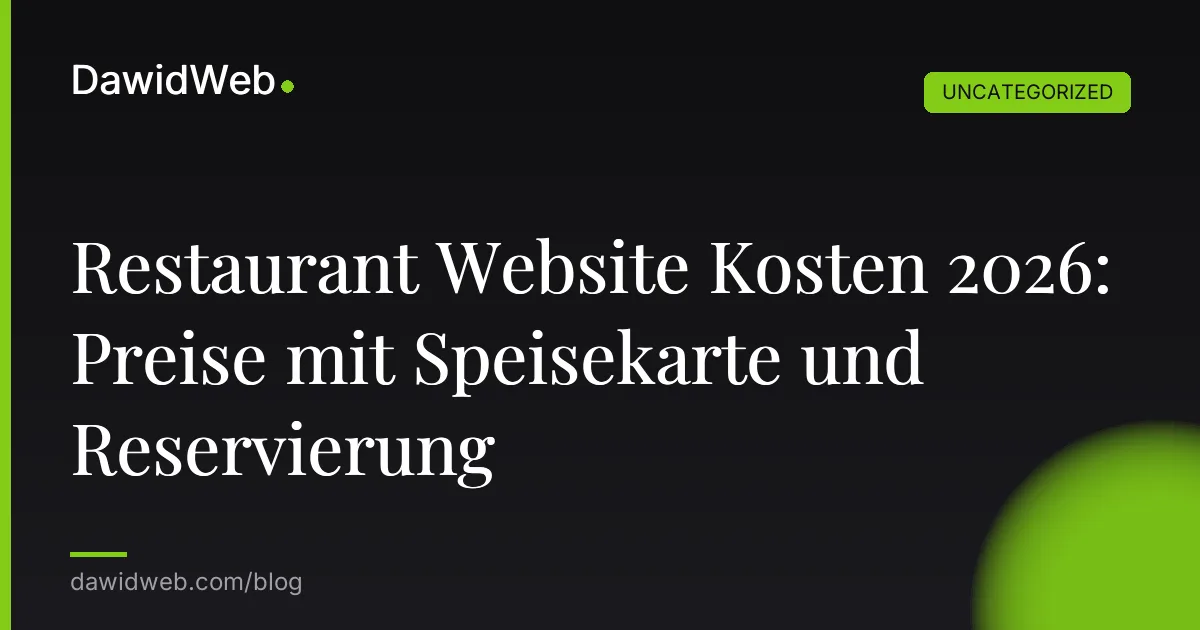 Restaurant Website Kosten 2026: Preise mit Speisekarte und Reservierung