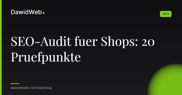 SEO-Audit fuer Shops: 20 Pruefpunkte