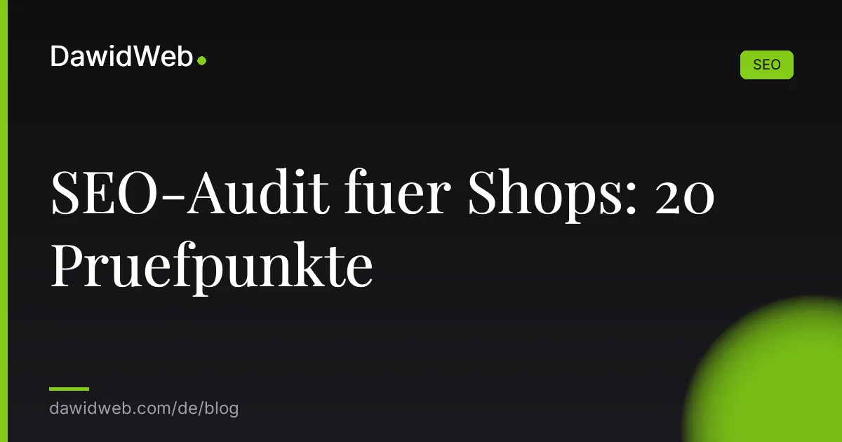 SEO-Audit fuer Shops: 20 Pruefpunkte