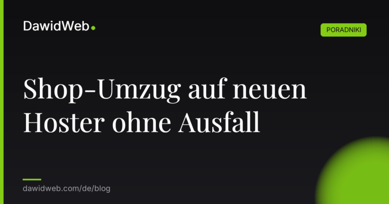 Shop Umzug auf neuen Hoster ohne Ausfall