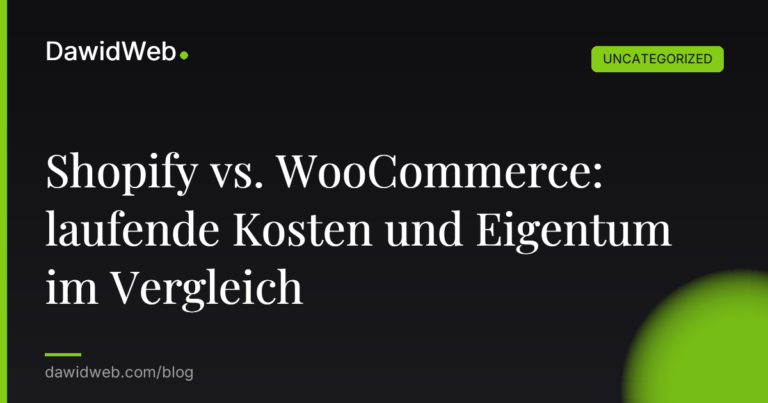 Okładka artykułu: Shopify vs. WooCommerce: laufende Kosten und Eigentum im Vergleich