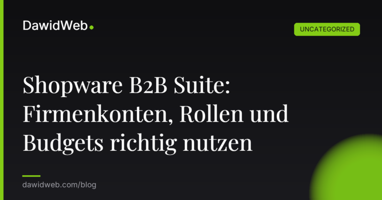 Okładka artykułu: Shopware B2B Suite: Firmenkonten, Rollen und Budgets richtig nutzen