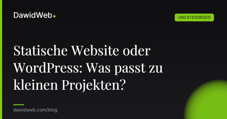 Okładka artykułu: Statische Website oder WordPress: Was passt zu kleinen Projekten?