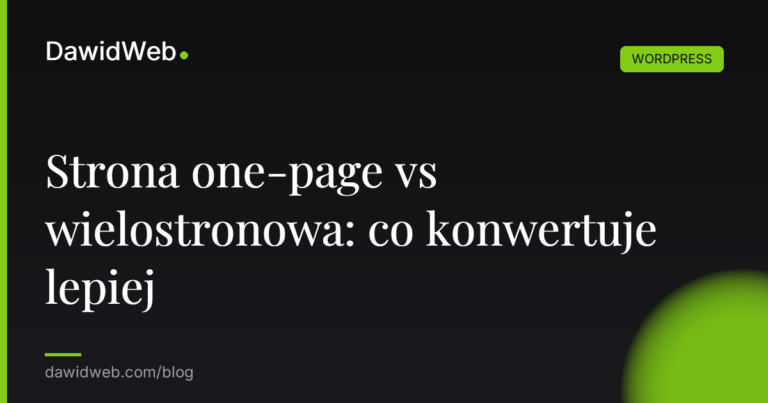 Strona one page vs wielostronowa co konwertuje lepiej