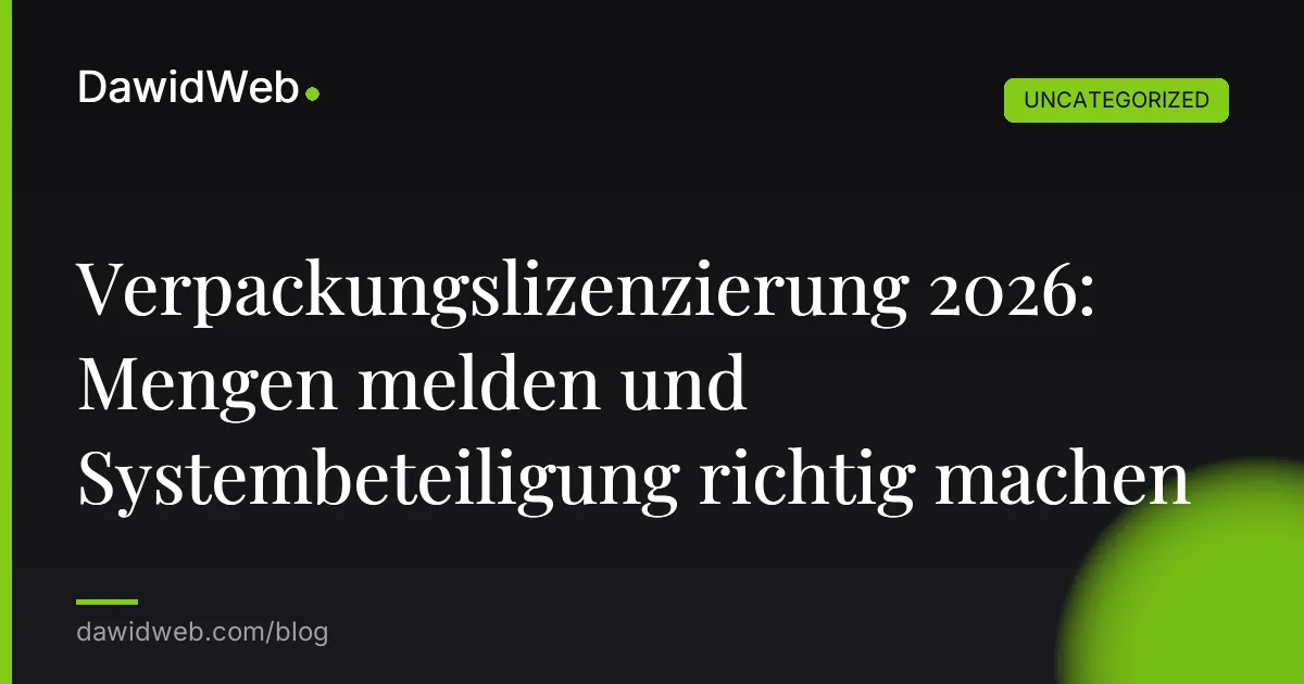 Verpackungslizenzierung 2026: Mengen melden und Systembeteiligung richtig machen