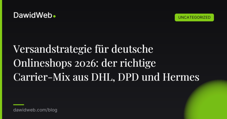Okładka artykułu: Versandstrategie für deutsche Onlineshops 2026: der richtige Carrier-Mix aus DHL, DPD und Hermes