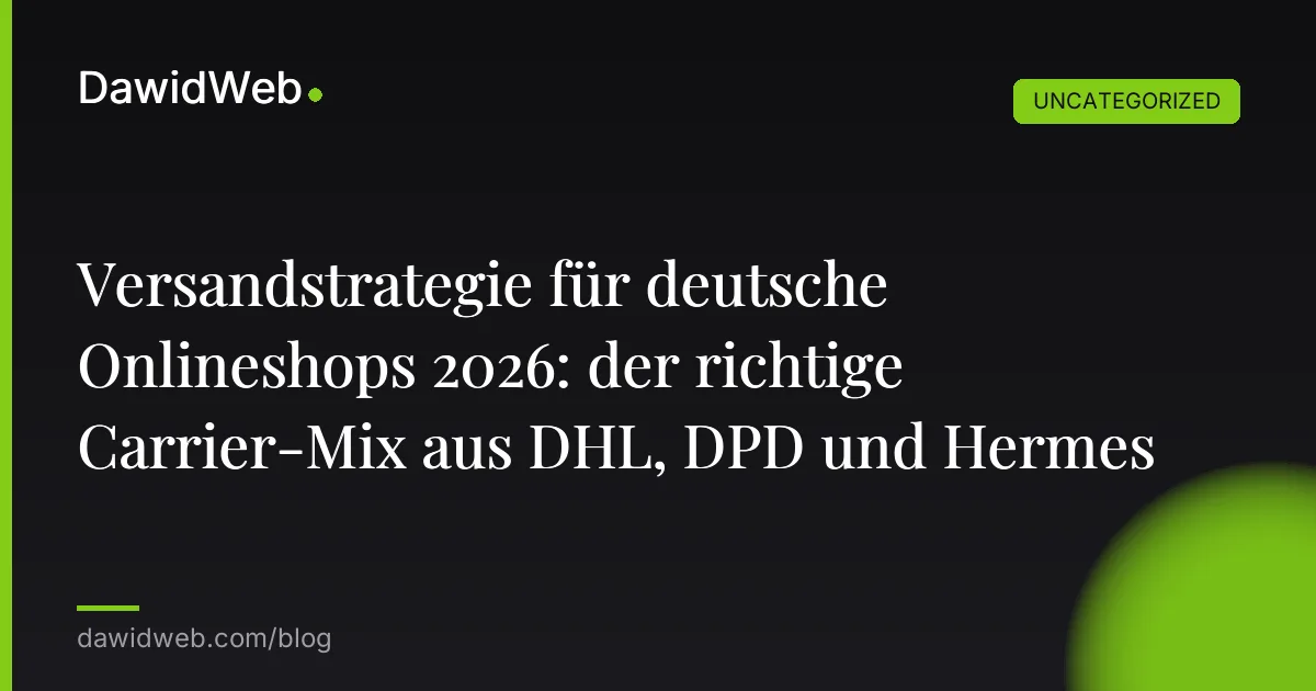 Versandstrategie für deutsche Onlineshops 2026: der richtige Carrier-Mix aus DHL, DPD und Hermes