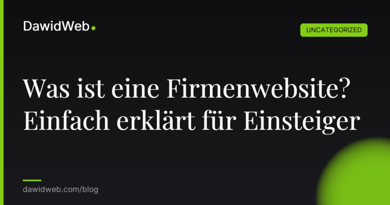 Okładka artykułu: Was ist eine Firmenwebsite? Einfach erklärt für Einsteiger