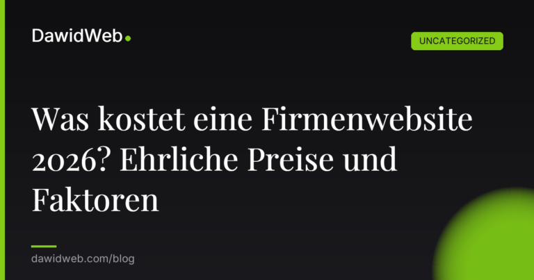 Was kostet eine Firmenwebsite 2026? Ehrliche Preise und Faktoren