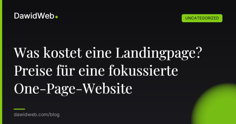 Okładka artykułu: Was kostet eine Landingpage? Preise für eine fokussierte One-Page-Website