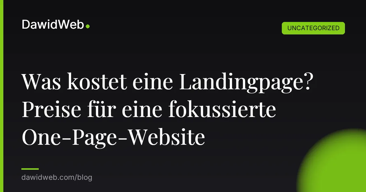 Was kostet eine Landingpage? Preise für eine fokussierte One-Page-Website