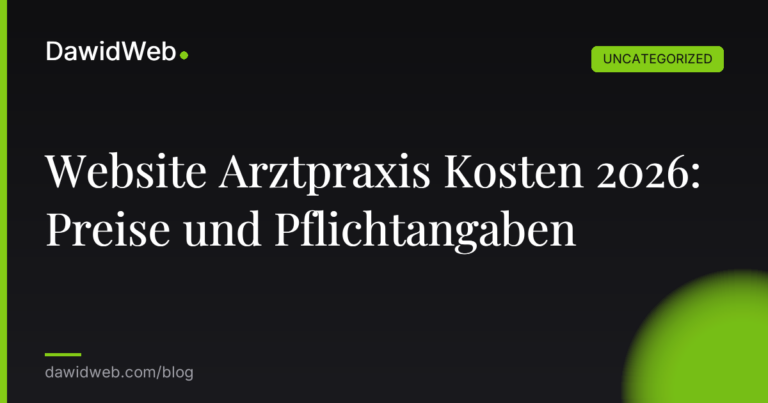 Okładka artykułu: Website Arztpraxis Kosten 2026: Preise und Pflichtangaben