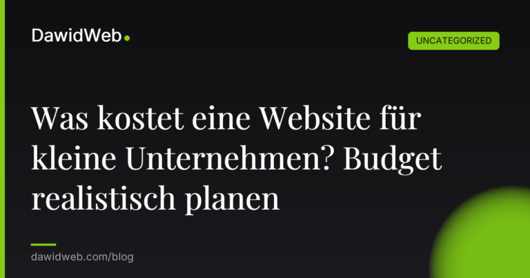 Okładka artykułu: Was kostet eine Website für kleine Unternehmen? Budget realistisch planen