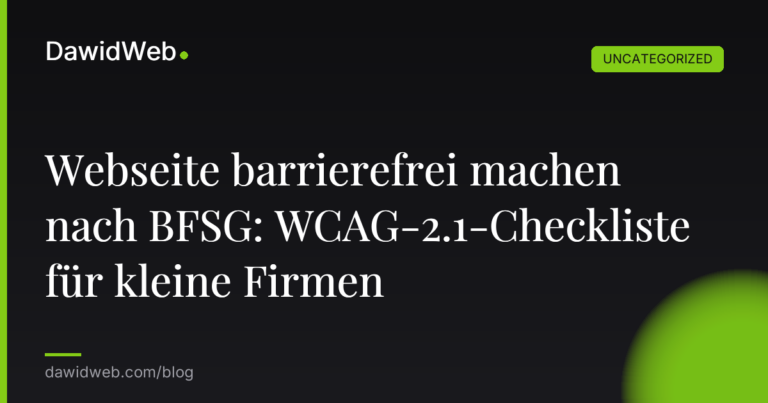 Okładka artykułu: Webseite barrierefrei machen nach BFSG: WCAG-2.1-Checkliste für kleine Firmen