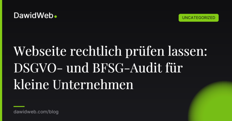 Okładka artykułu: Webseite rechtlich prüfen lassen: DSGVO- und BFSG-Audit für kleine Unternehmen