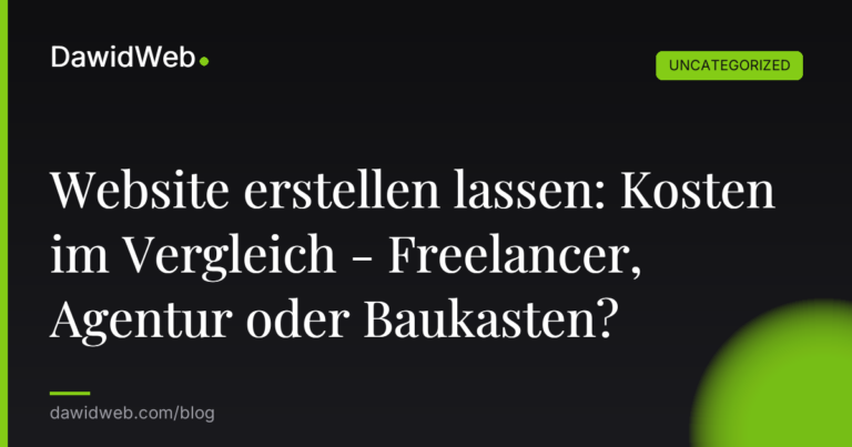 Okładka artykułu: Website erstellen lassen: Kosten im Vergleich - Freelancer, Agentur oder Baukasten?
