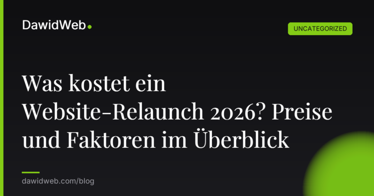 Okładka artykułu: Was kostet ein Website-Relaunch 2026? Preise und Faktoren im Überblick